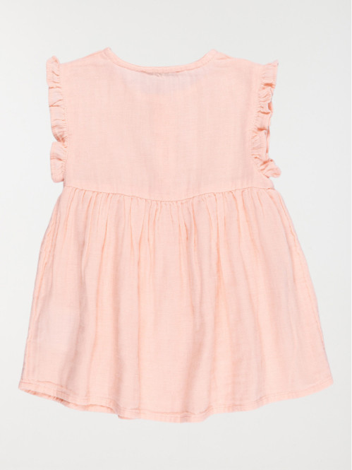 Robe unie pivoine fille...