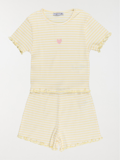 Pyjashort rayé et coeur...