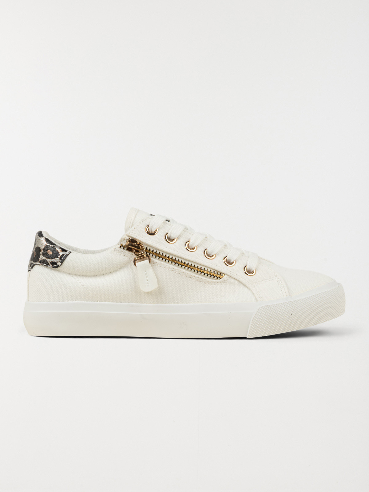 Tennis toile col léopard femme (36-41)