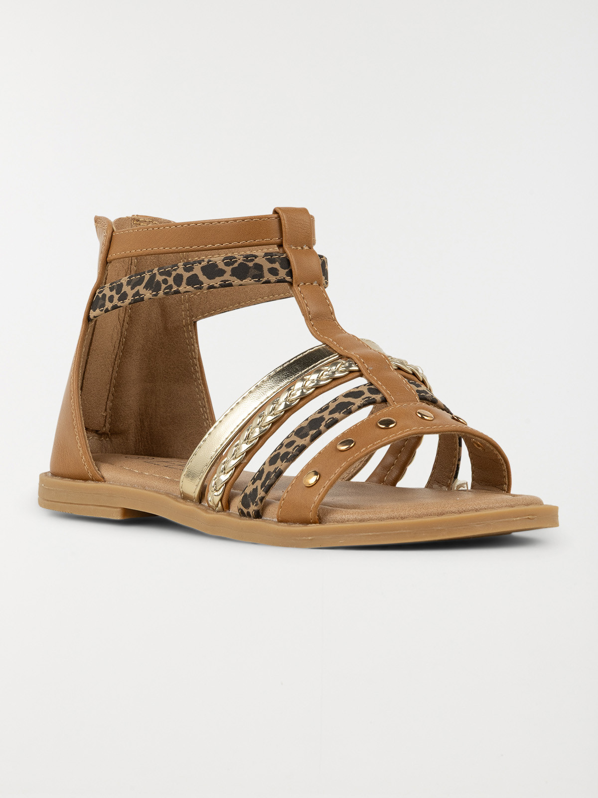 Sandales montantes léopard fille (31-36)