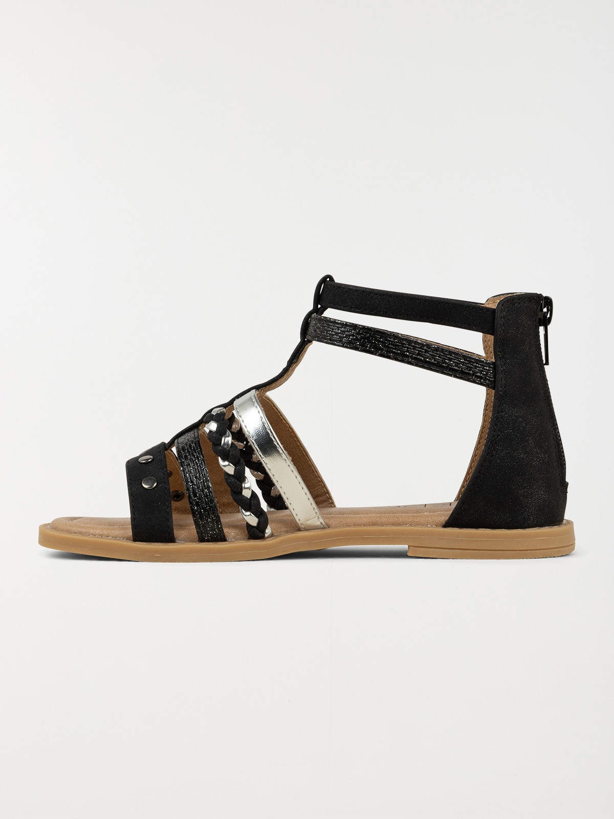 Sandales montantes noires fille (31-36)