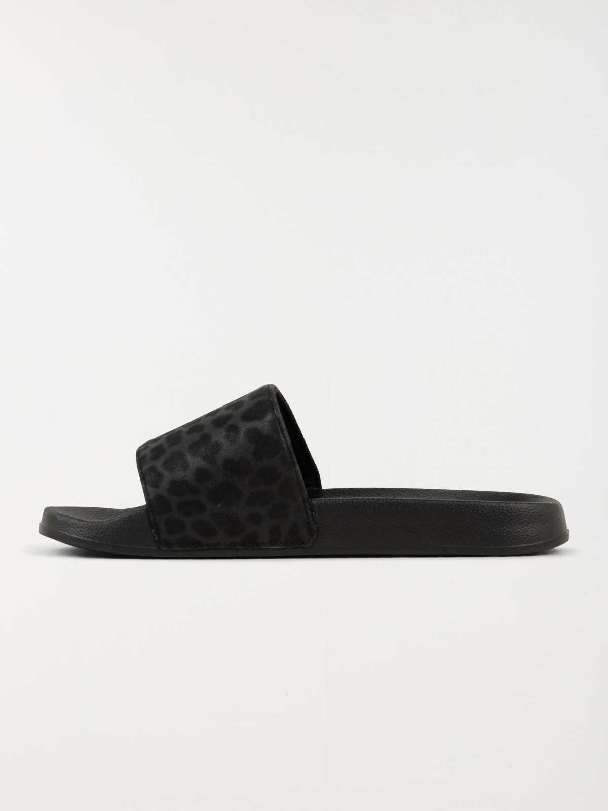 Claquettes noires léopard femme (36-42)