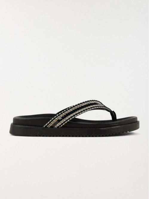 Tong strass coloris noir...