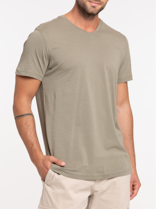 Tee-shirt tilleul col V homme