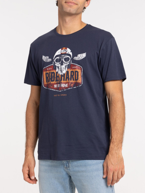 T-shirt navy used motif...