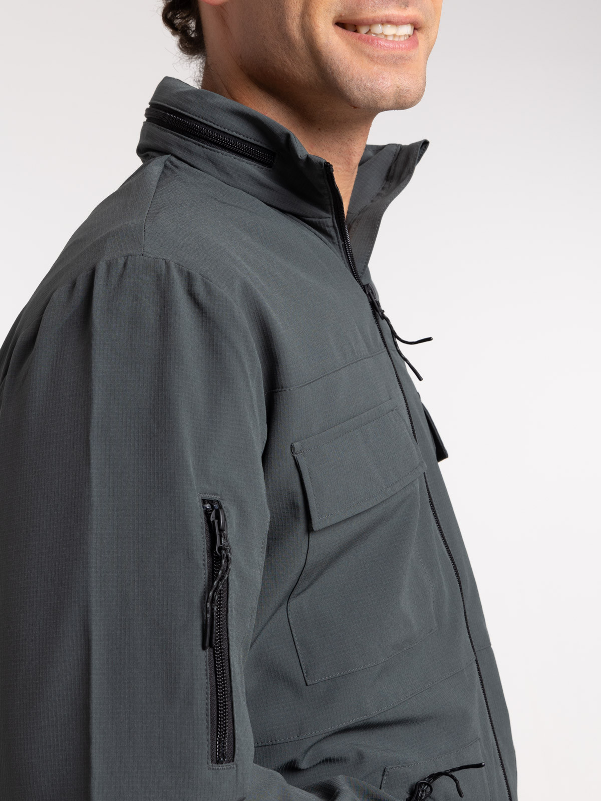 Blouson multipoches gris ardoise homme