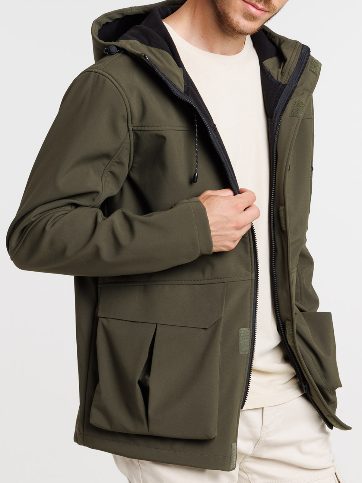 Blouson multipoche zippé kaki homme Blouson multipoche zippé kaki homme