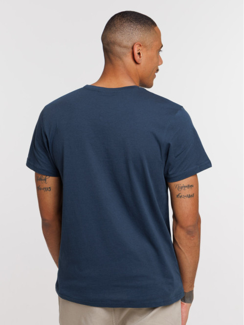 Tee-shirt col V bleu nuit...