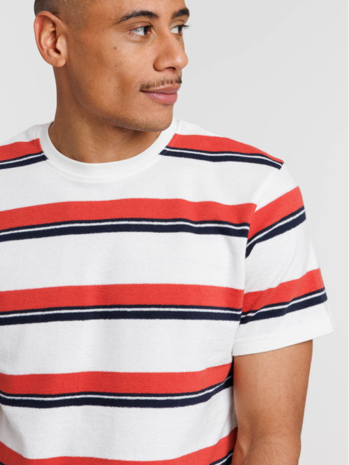 T-shirt rayé en coton homme