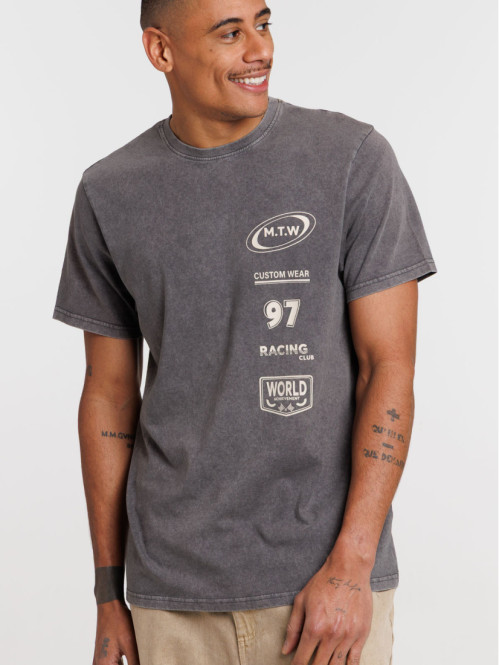 T-shirt imprimé col rond homme