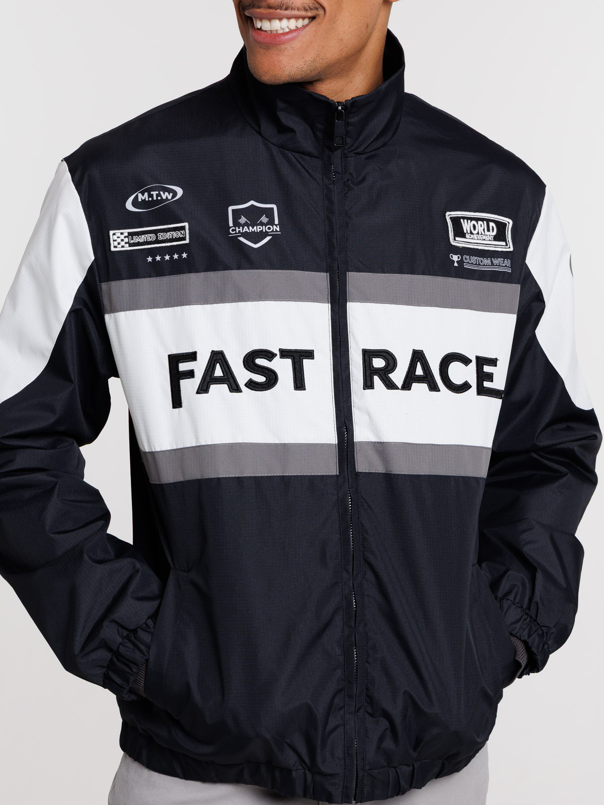 Blouson zippé col montant homme