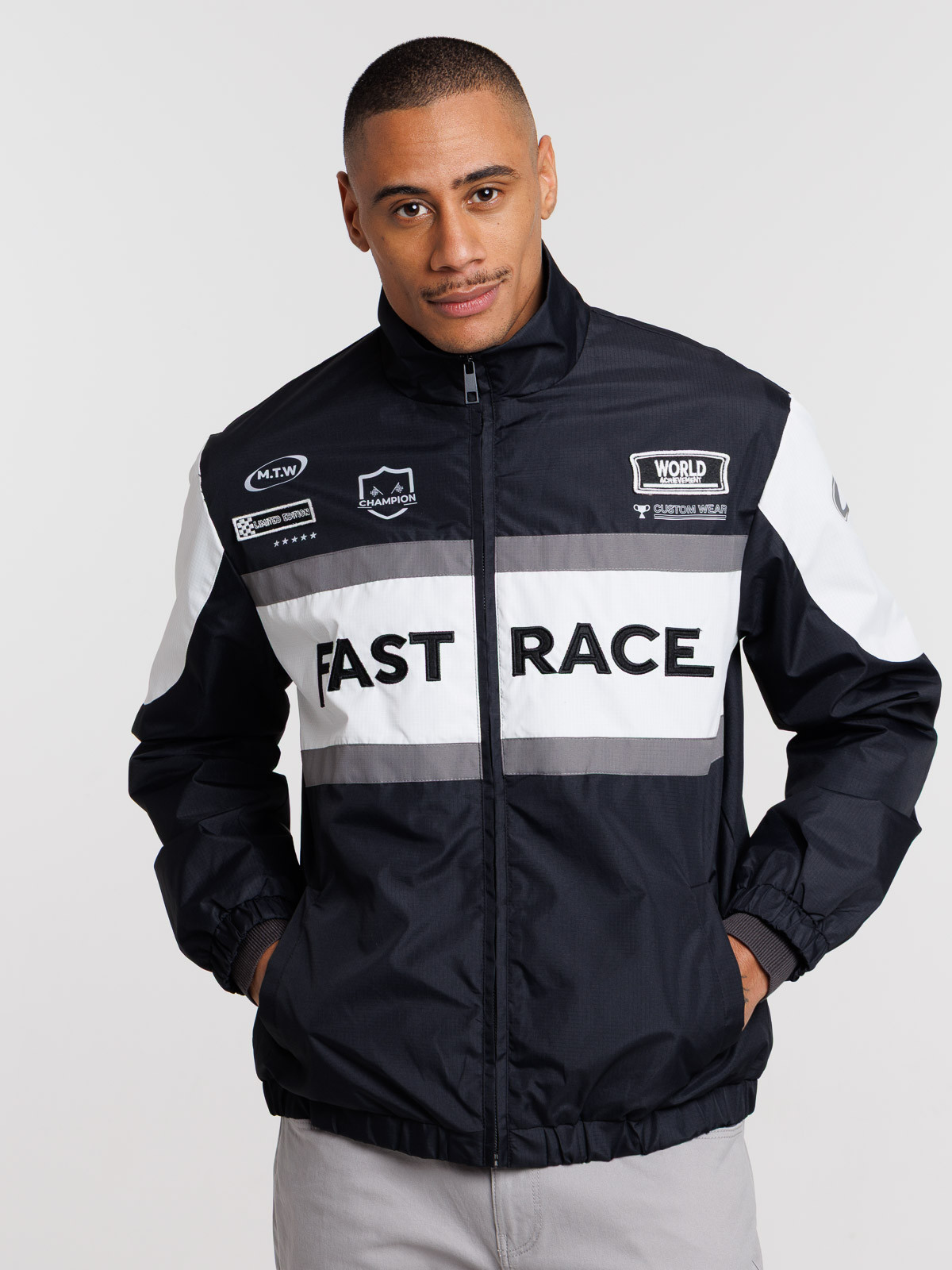 Blouson zippé col montant homme