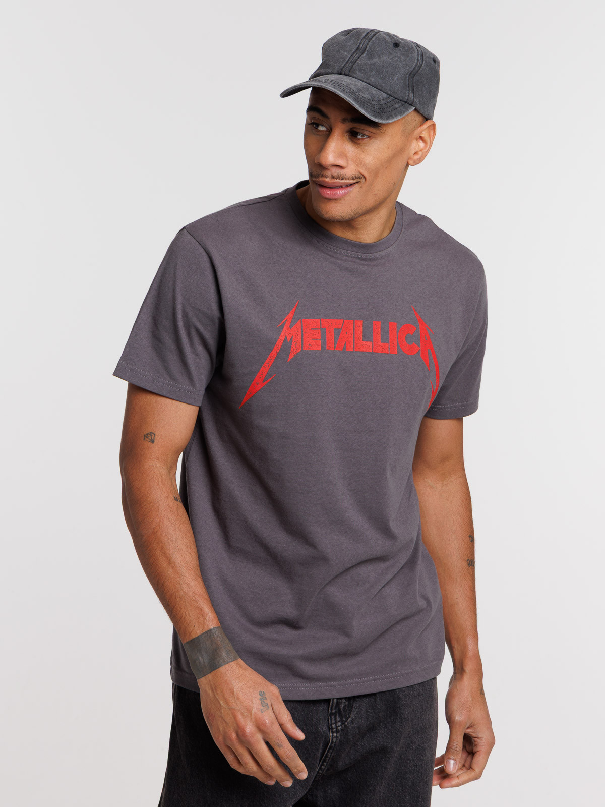 T-shirt Metallica gris anthracite homme