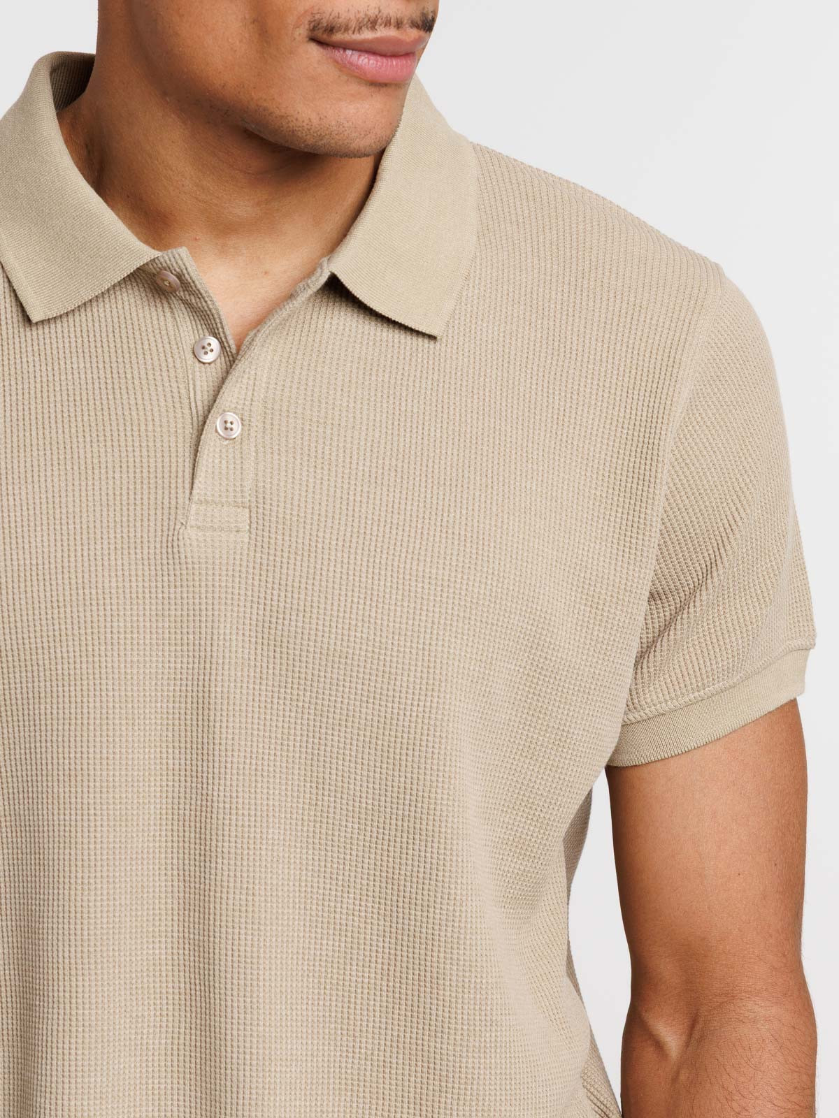 Polo coloris taupe homme