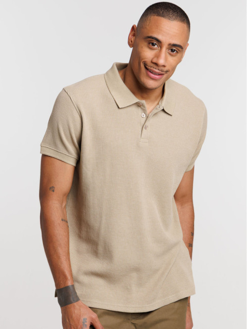 Polo coloris taupe homme