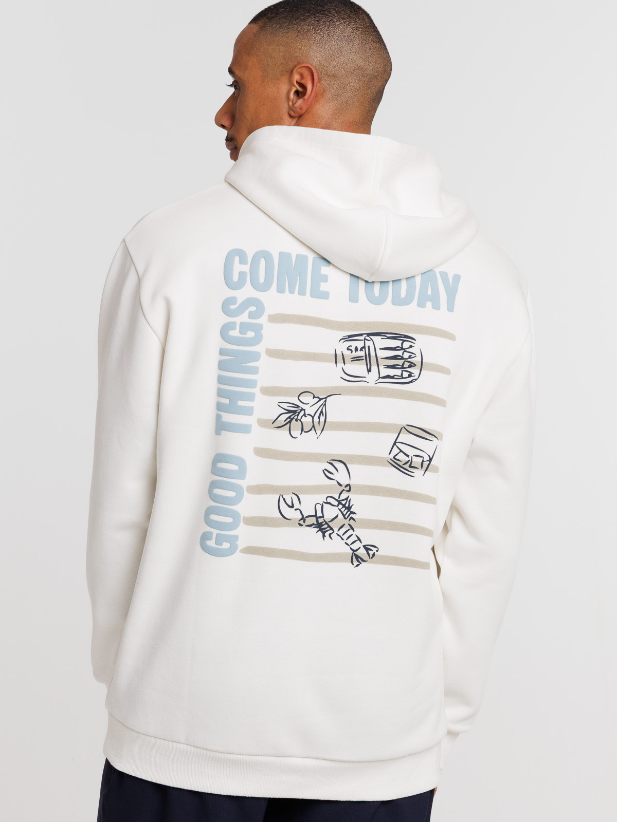 Sweat capuche motif devant et dos homme