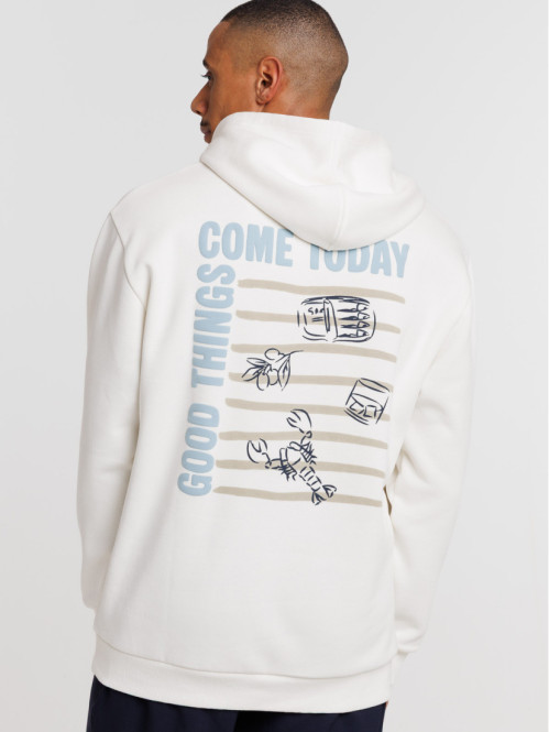 Sweat capuche motif devant...