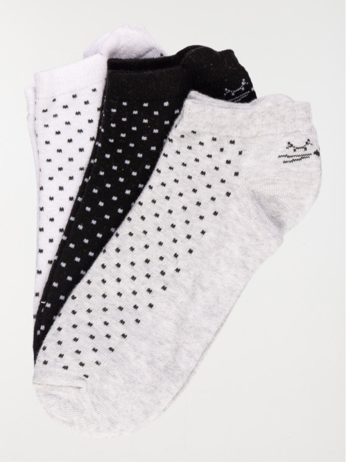 Lot 3 paires chaussettes chat femme