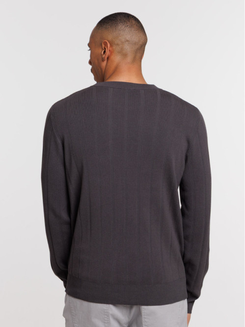 Pull fin col rond homme