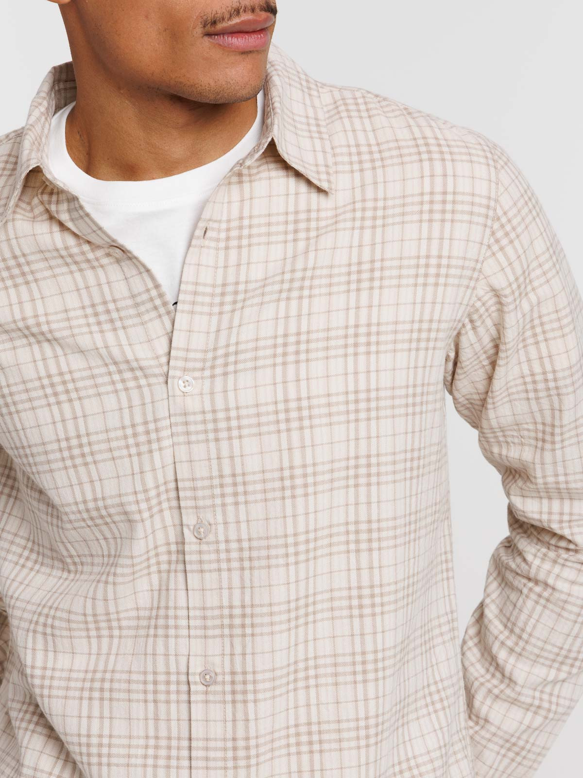 Chemise à carreaux lin homme