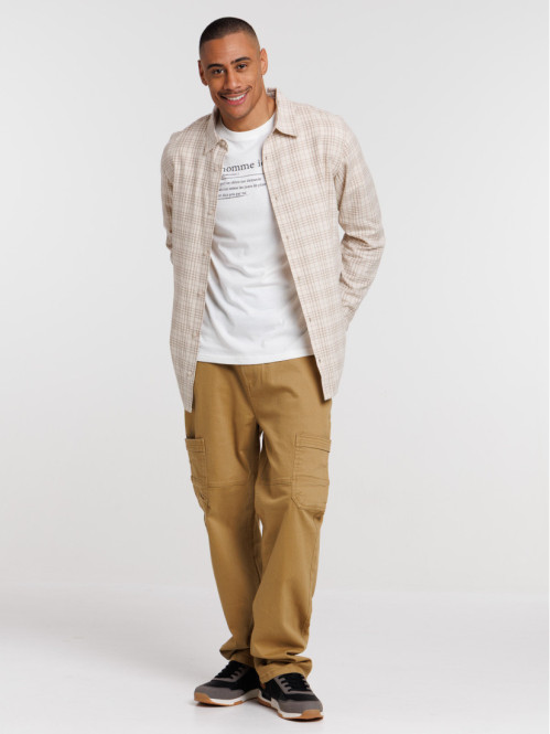 Chemise à carreaux lin homme