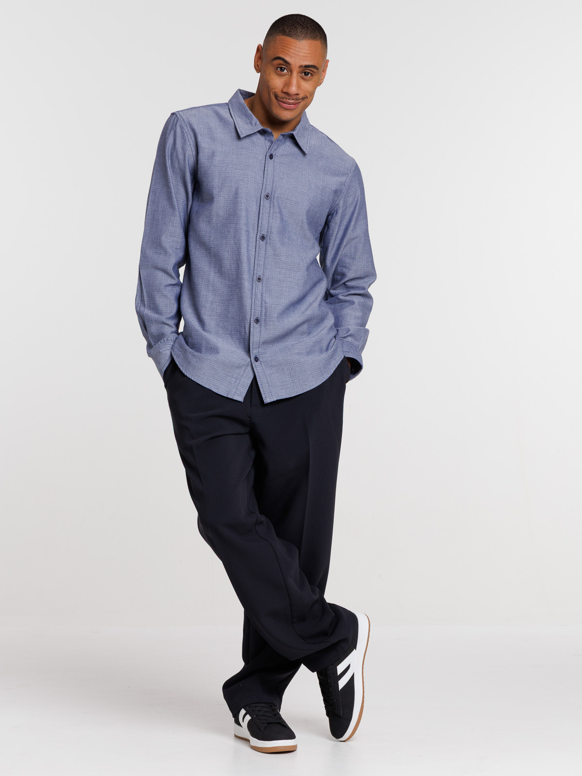 Pantalon ville noir avec passants homme