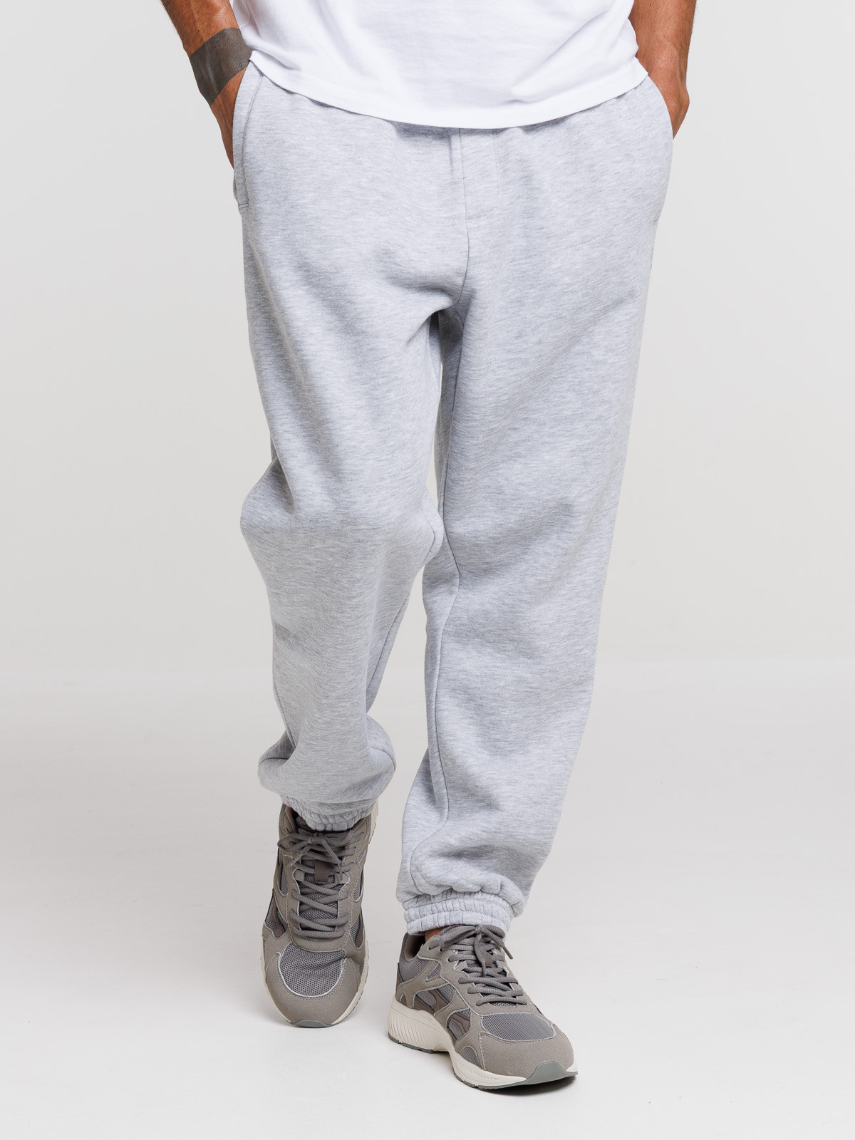 Jogging uni gris chiné homme