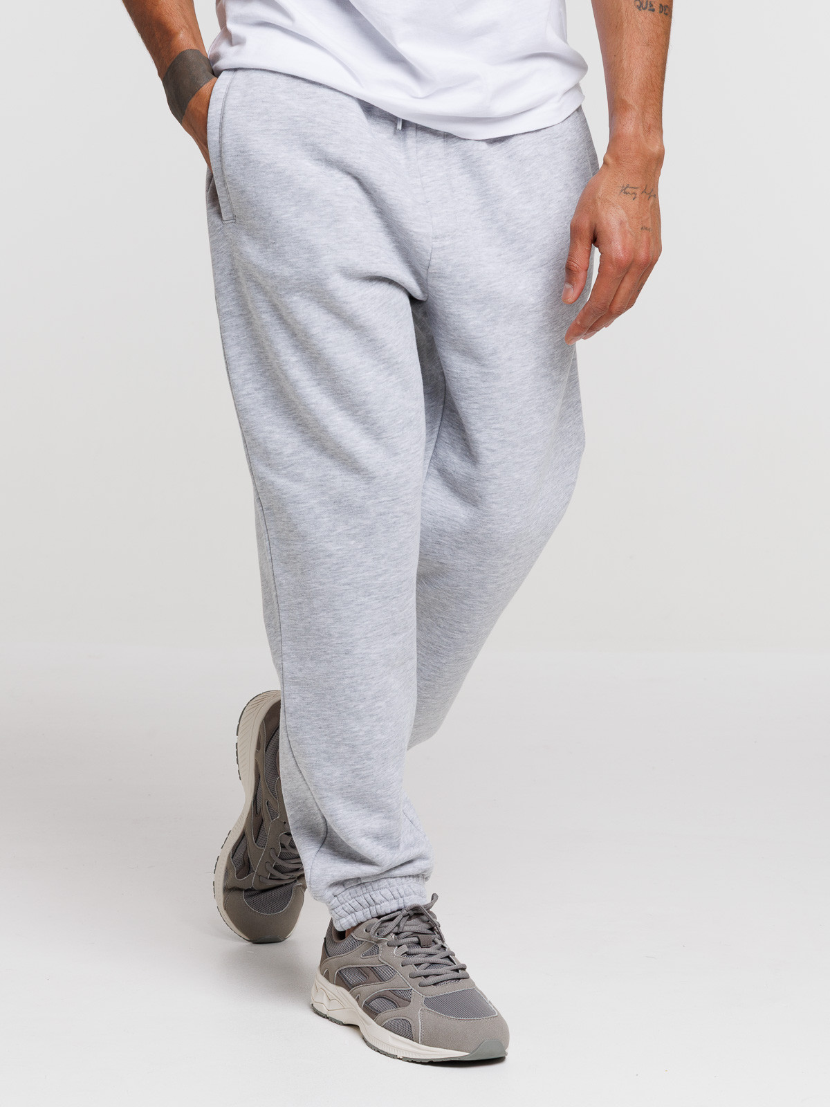 Jogging uni gris chiné homme