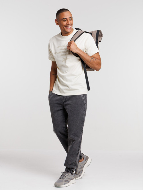 Pantalon élastiqué noir homme