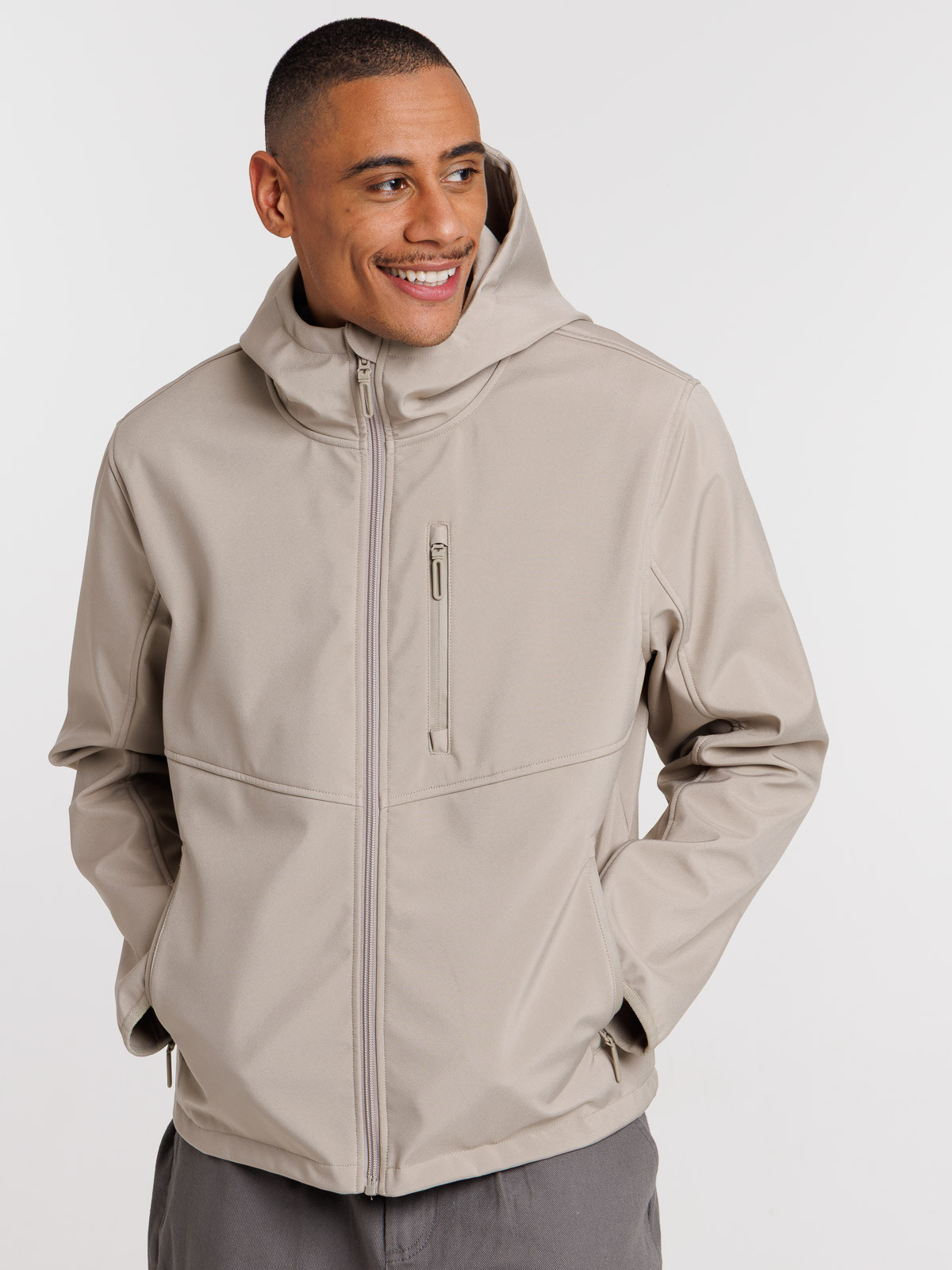 Blouson capuche col montant homme