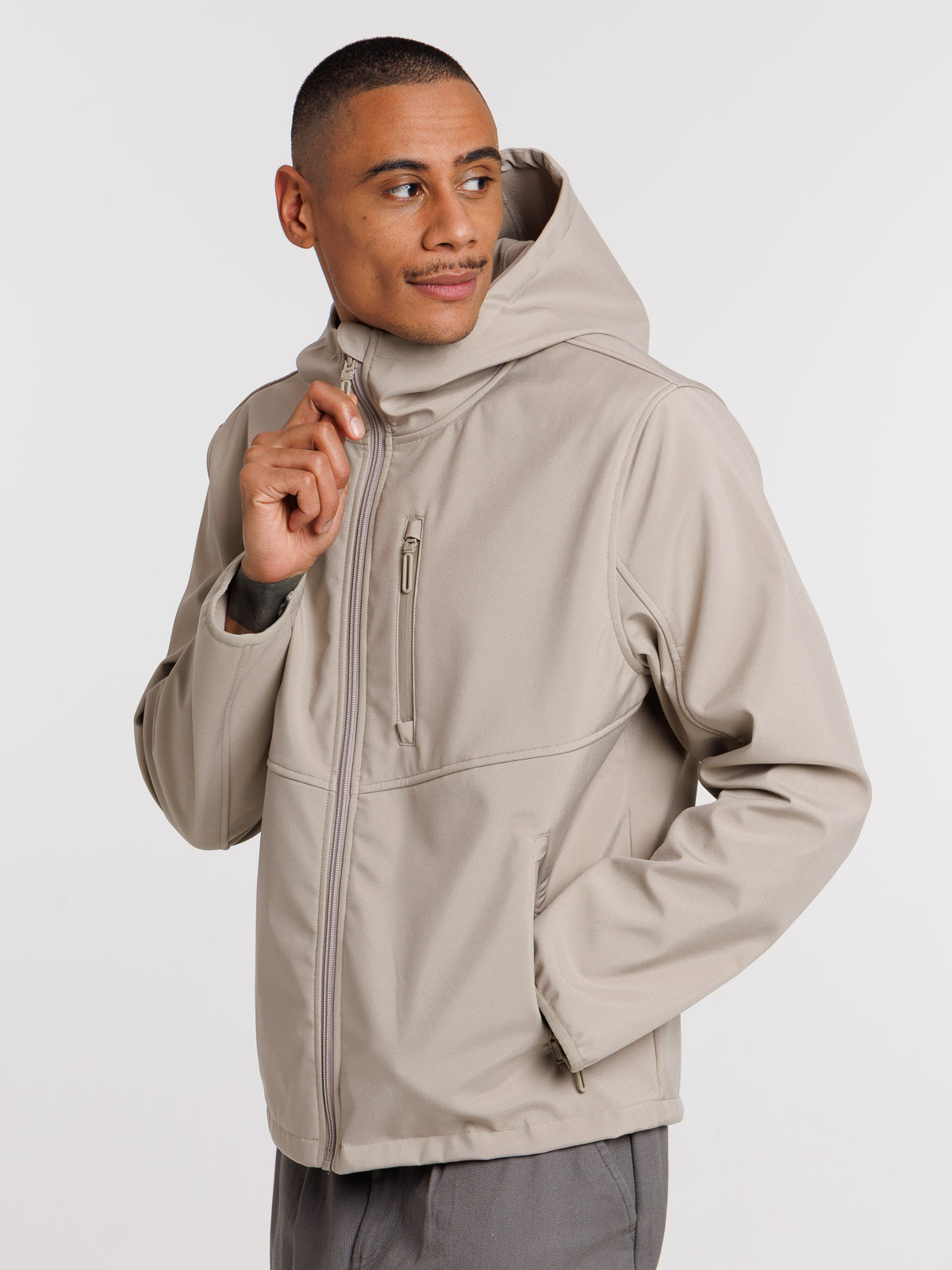 Blouson capuche col montant homme