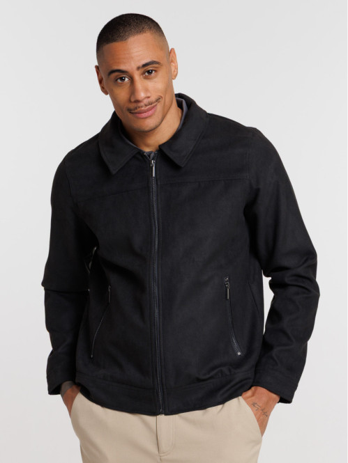 Blouson zippé suédine homme