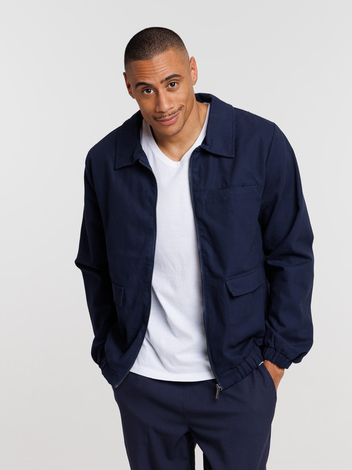 Blouson zippé col classique homme