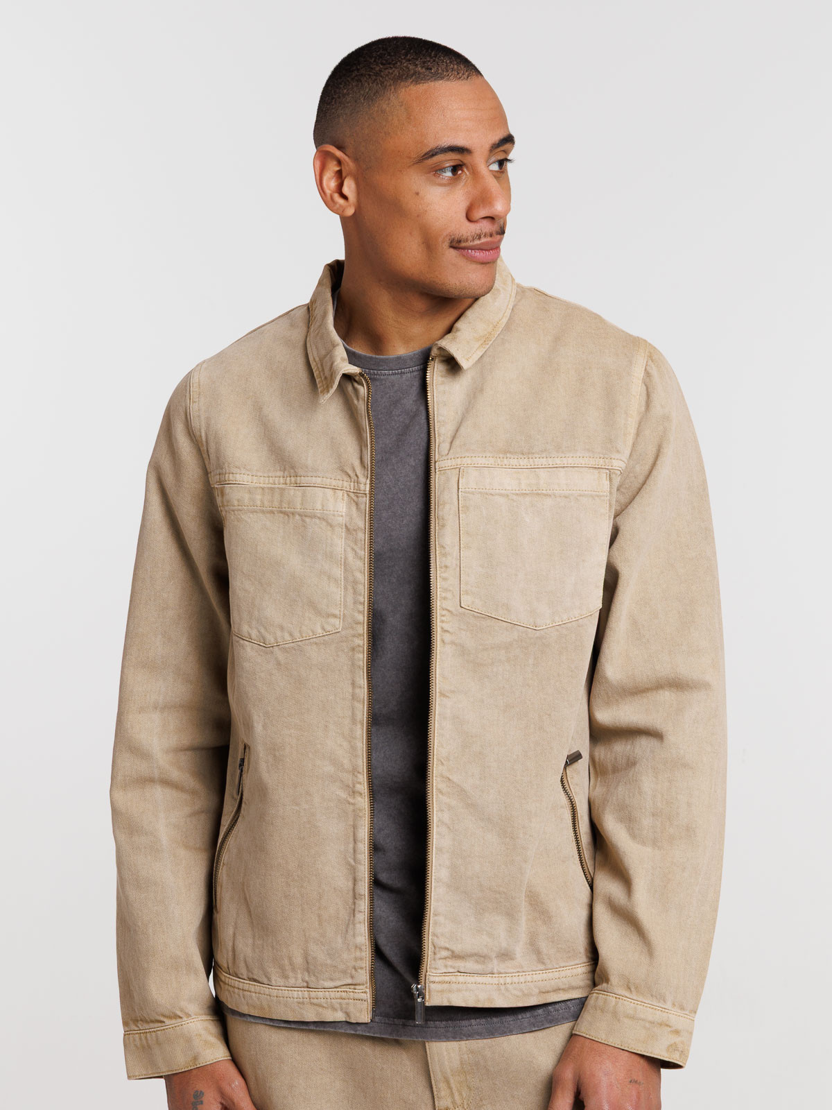 Blouson zippé col classique homme