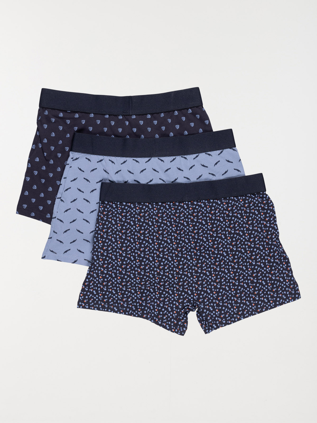 Lot de 3 boxers imprimés marine homme