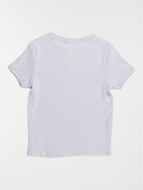 T-shirt fille côtelé soleil...