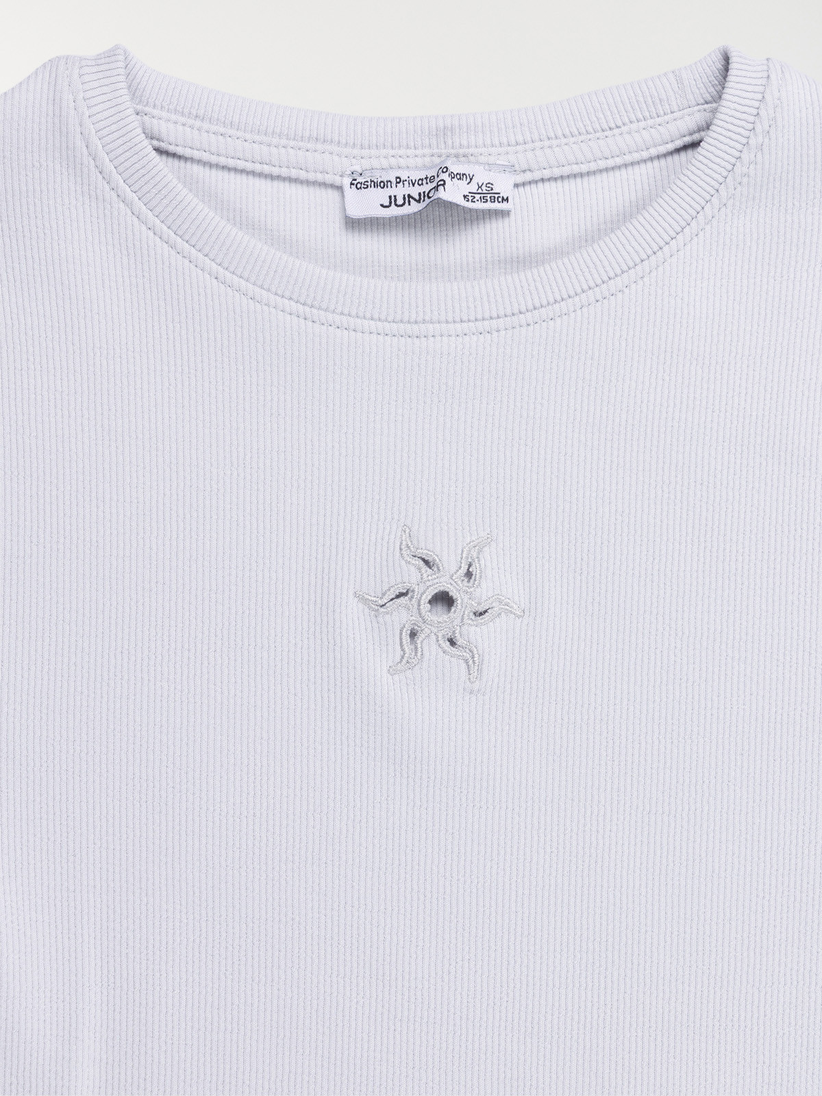 T-shirt fille côtelé soleil (XXS-M)