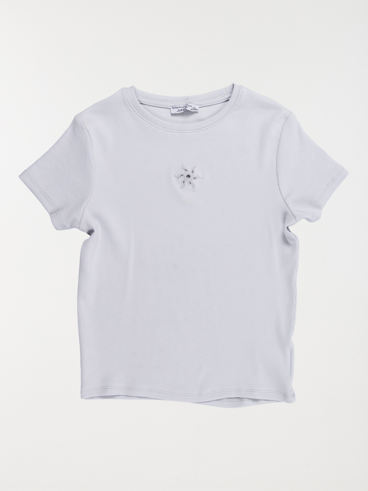 T-shirt fille côtelé soleil (XXS-M)