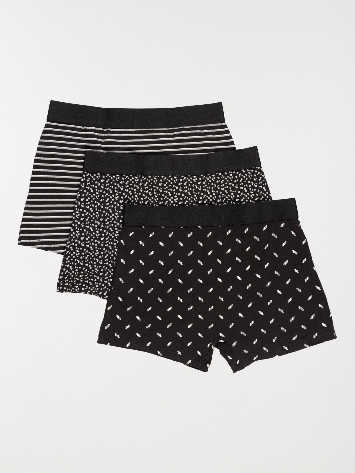 Lot de 3 boxers imprimés noirs homme
