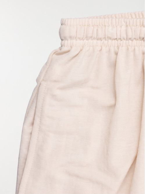 Pantalon fille crème grisé...