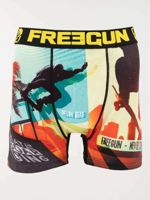 Boxer Freegun motif skate homme