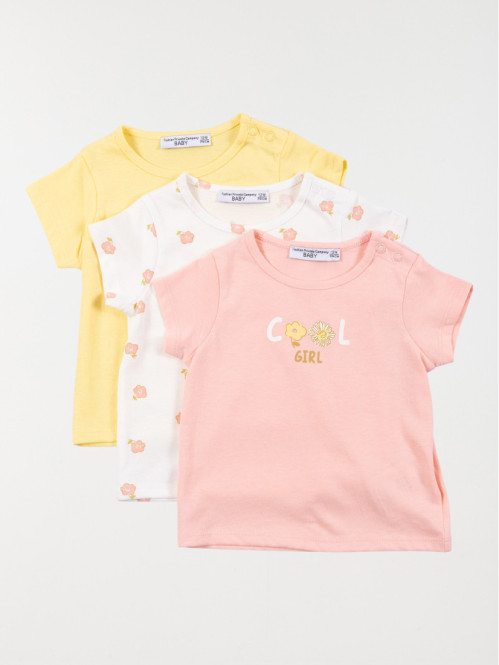 Lot de 3 t-shirts fille...