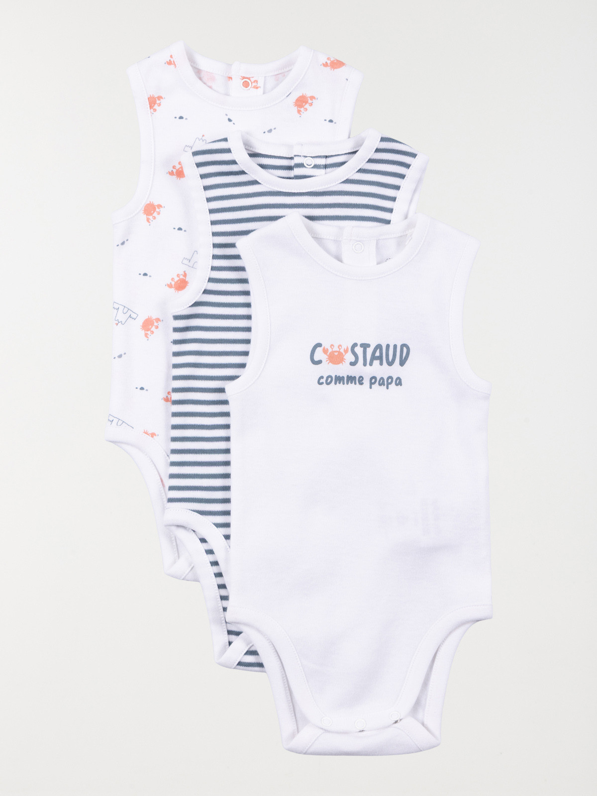 Lot de 3 bodies garçon marcels (3-24M Lot de 3 bodies garçon marcels (3-24M