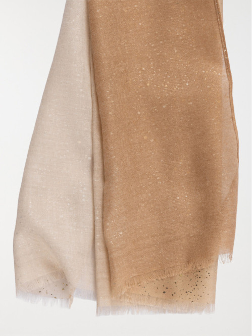 Foulard pailletté écru femme