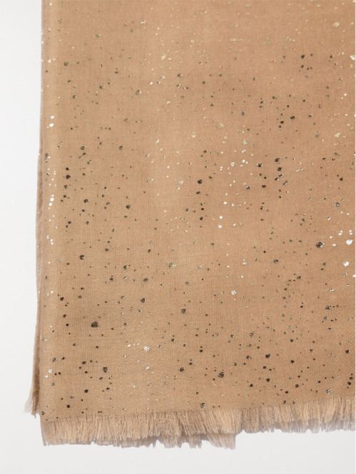 Foulard pailletté écru femme