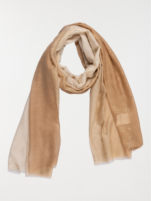 Foulard pailletté écru femme