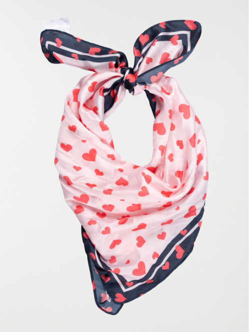 Foulard satiné coeurs...