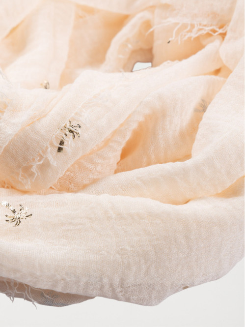 Foulard écru palmier doré...