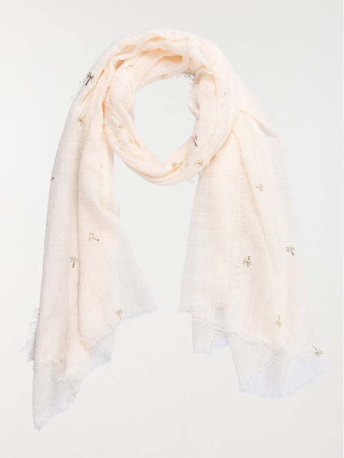 Foulard écru palmier doré...