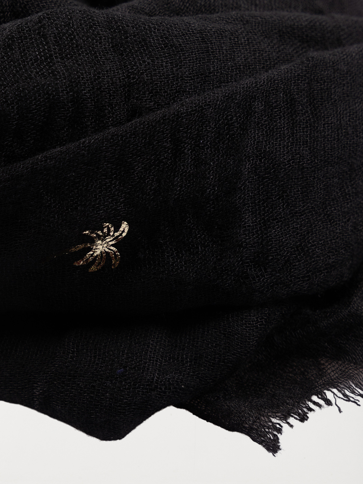 Foulard noir palmier doré femme Foulard noir palmier doré femme